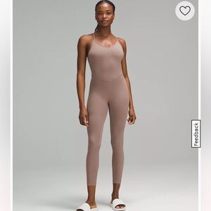 Lululemon dark brown Align crossback bodysuit - long length.